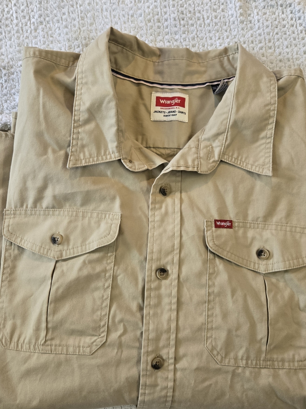 Wrangler Men's Tan Button-Up Shirt 3xl